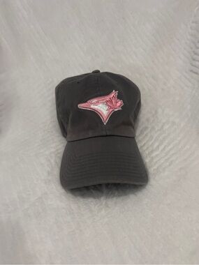 Classic Gray Bluejays Baseball Dad Cap with Pink Embroidered Logo